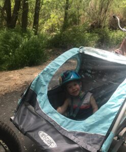 Instep Bike Trailer for Toddlers, Kids, Single and Double Seat, 2-In-1 Canopy Carrier, Multiple Colors Light Blue 43 81DfRsc6cGL