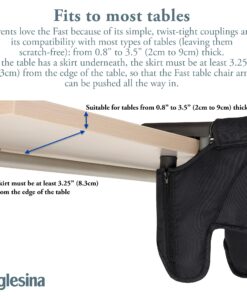 Inglesina Fast Table Chair - Award-Winning Baby High Chair for Eating & Dining - Compact, Portable & Foldable - Leaves No Scratches - for Babies 6-36 Months & 1-3 Year Old Toddler - Black 35 81DfalFWeeL