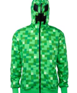JINX Minecraft Big Boys' Creeper Zip-Up Costume Hoodie, with Mask X-Large Green 11 81Dg TmGaTL 2