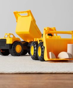 Amazon Basics Toy Construction Vehicle Set, Dump Truck and Bulldozer, Indoor/Outdoor, 10-Inch, Pack of 2, Yellow, 10.25" x 12" x 5.75" 48 81DgdRnsxWL