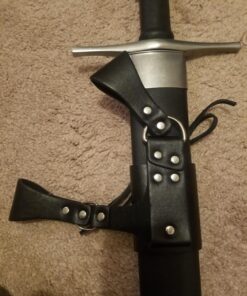 MASTER USA – Universal Leather Sword Frog – Steel Hardware, Adjustable Lacing for Proper Fit, Designed to Fit a Wide Variety of Swords and Scabbards – Fantasy, Historical, Cosplay – PK-6182 41 81DheCuFcpL