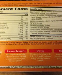 Emergen-C 1000mg Vitamin C Powder for Daily Immune Support Caffeine Free Vitamin C Supplements with Zinc and Manganese, B Vitamins and Electrolytes, Super Orange Flavor - 30 Count 30 Count (Pack of 1) 34 81DiIrYyGAL