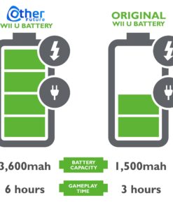 Other Future Wii U Gamepad Battery Pack 3600 mAh Aftermarket Rechargeable Replacement 10 81Dkjckn3ML