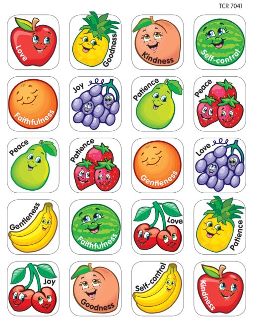 Teacher Created Resources Fruit of the Spirit Stickers, Multi Color (7041)