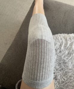 SENIOR ICARE Knee Warmers, Elastic Cotton Knee Sleeves - For Women, Men, Circulation Improvement and Joint Pain Relief for Arthritis Knees, Knitted Binchotan Charcoal Yarn, One Pair, Made in Japan 23 81DlQRdZZ9L