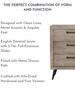Evolur Stilnovo Mid Century Double Dresser, Windsor Oak Grey, 52x18x35 Inch (Pack of 1) 18 81DmgQFXAhL