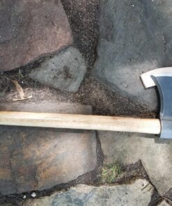 BLADED Throwing Hatchet w/ Sheath - Made in USA Axe w/ Forged 4140 Steel Head & 100% American Hickory Wood Handle - Small Competition & Survival Tomahawk - Kindling, Camping & Chopping Metal Hand Hawk Natural Steel 20 81Do9KkIKL