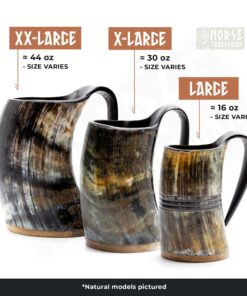 Norse Tradesman LG Viking Drinking Horn Mug - 100% Authentic Flame Treated Beer Horn Tankard With Engravings | The Jarl, approx. 16 oz 31 81DoMm6QZhL