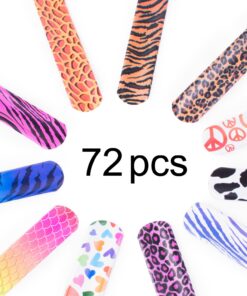 Super Z Outlet Slap On Plastic Vinyl Retro Bracelets with Colorful Hearts & Animal Print Design Patterns for Children, Toy Party Favors (72 Pack) 18 81DoOteYxfL