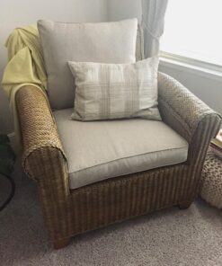 QILLOWAY Polyester Outdoor Chair Cushion Set,Outdoor Cushions for Patio Furniture.Tan/Grey Tan/Grey 35 81DokggbW9L