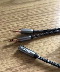 Headset Splitter Cable, DUKABEL Gold-Plated & Strong Braided Y Splitter Audio Cable Separate Microphone Headphone Port Gaming Headset Splitter PC Earphone Adapter VoIP Phone -TopSeries (12inch / 30cm) 12 in/30 cm 25 81DpryP7cwL
