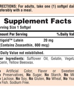 Puritan's Pride Lutein 20 mg with Zeaxanthin Softgels, Supports Eye Health, 120 Count 22 81DqzsLEWML