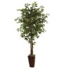 Nearly Natural 5931 6ft. Ficus Tree with Bamboo Planter,Green 26 81DrQmRwyNL