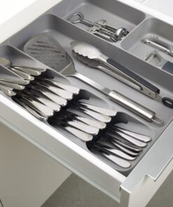 Joseph Joseph DrawerStore Kitchen Drawer Organizer Tray for Silverware Cutlery Utensils and Gadgets, Gray, 15.6 x 15.1 x 2.1 Inches Grey Large 18 81DsifpYEEL