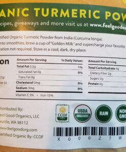 FGO Organic Turmeric Powder w/Curcumin, 100% Raw from India, 8oz (Pack of 1) 8 Ounce (Pack of 1) 42 81DtjTlQ3qL