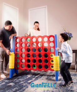 Giantville Giant 4 in a Row Connect Game + Storage Carry Bag - 4" Wide X 3.5" Tall - Oversized Jumbo Sized Entertainment for Outdoor/Indoor Play for Kids & Adults - Durable Waterproof - 2022 Version Game + Bag 14 81DuOnnXEdL