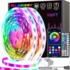 REEMEER Led Lights 100ft(2 Rolls of 50ft) Smart APP Control Music Sync Led Strip Lights RGB Color Changing Led Lights Strips with Remote Led Lights for Bedroom Kitchen and Party 100 ft 14 81Duf8rHEdL