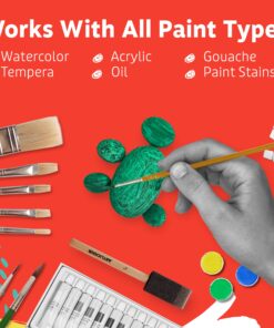 Artlicious Paint Brushes - Acrylic Paint Set and Detail Paint Brushes for Kids - Use with Craft, Watercolor, Oil, Gouache Paints, Face Art, Washable Paints, Miniature Detailing and Rock Painting 30 Pack 13 81Dwx5kSRfL 1