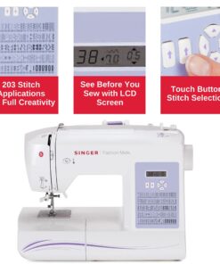 SINGER | 5560 Computerized Sewing Machine with Included Accessory Kit, Hard Cover & Extension Table, 203 Stitch Applications - Perfect for Beginners 5560 Fashion Mate 15 81DyrUTVPdL 3