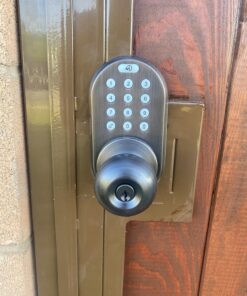 MiLocks TKK-02OB Digital Door Knob Handle Lock with Electronic Keypad - Keyless Entry Smart Door Lock with Adjustable Latch Locks, Audible Tones for Interior Front Doors & More, Oil Rubbed Bronze 22 81Dz2ypDndL