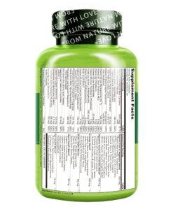 NATURELO Whole Food Multivitamin for Men - with Vitamins, Minerals, Organic Herbal Extracts - Vegetarian - for Energy, Brain, Heart, Eye Health - 120 Vegan Capsules 30 81DzburOy9L