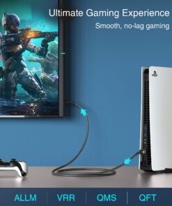 Alternative view of BlueRigger 4K HDMI Cable (25FT,4K 60Hz HDR, High Speed 18 Gbps, eARC, Nylon Braided Cord) - Compatible with PS5, PS4, Xbox, Roku, Apple TV, HDTV, Blu-ray, PC