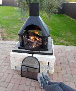 UniFlame WAF1013C Firehouse with Chimney, Black 41 81E2OzxgfML