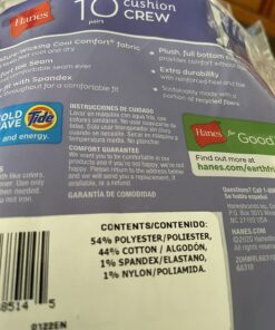 Hanes Women's Value, Crew Soft Moisture-Wicking Socks, Available in 10 and 14-Packs White - 10 Pack 5-9 35 81E2urpFu3L