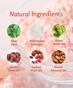 Himalayan Salt Scrub Face Foot & Body Exfoliator Infused with Collagen and Stem Cell Natural Exfoliating Salt Body Scrub for Toning Cellulite Skin Care by M3 Naturals 12 Ounce (Pack of 1) 30 81E3QhzbH8L 1