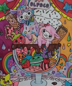 Alternative view of Kawaii Alpacas: A Super Cute Coloring Book (Kawaii, Manga and Anime Coloring Books for Adults, Teens and Tweens) Paperback