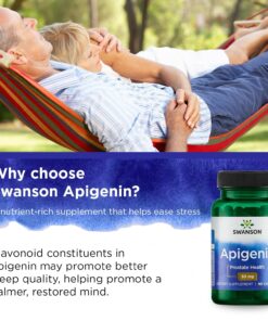 Swanson Apigenin-Bioflavonoid Supplement Natural Prostate Support-Metabolism '&' Nerve Health Support-Can Support Sleep '&' Relaxation 90 Caps, 50mg Each 1 12 81E6EJj43kL