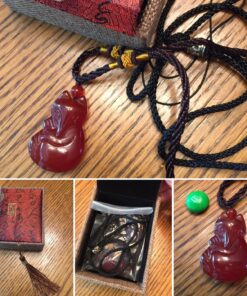 COOLSOME Women's Red Agate Fox Queen Pendant Necklace Grounding Stone Protection 34 81E7KhGIysL