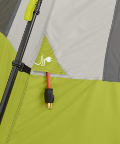 CORE 6 Person Instant Cabin Tent | Portable Large Pop Up Tent with Easy 60 Second Camp Setup for Family Camping | Included Hanging Organizer for Outdoor Camping Accessories Light Gray/Green 27 81E7f186YHL