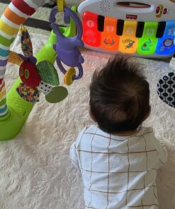 Fisher-Price Baby Playmat Deluxe Kick & Play Piano Gym & Maracas with Smart Stages Learning Content,5 Linkable Toys & 2 Soft Rattles (Amazon Exclusive) Kick N Play Green + Maracas 48 81E9SjjEDaL 1