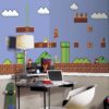 RoomMates JL1331M Super Mario Retro Spray and Stick Removable Wall Mural - 10.5 ft. x 6 ft. 21 81ECihxQyqL