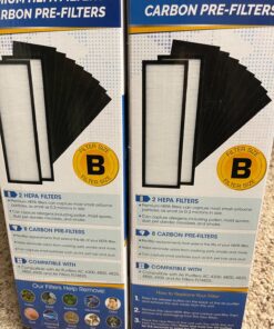 Veva HEPA Filter B Replacement, Compatible with Germ Guardian FLT4825 HEPA, AC4900CA, AC4825, AC4850PT, AC4820, Pack of 2 HEPA Filter / 8 Carbon Pre-Filters for GermGuardian Filter B 39 81EClcD00uL