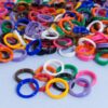 100 Pack Spiral Chicken Poultry Leg Bands Rings - #11 11/16" size - Mixed Colors 58 81EDWejC8WL