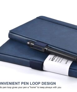 Thick Classic Notebook with Pen Loop - A5 College Ruled Hardcover Writing Notebook with Pocket + Page Dividers Gifts, Banded, Large, 180 Pages, 8.4 x 5.7 in blue 26 81EEPxUd7nL