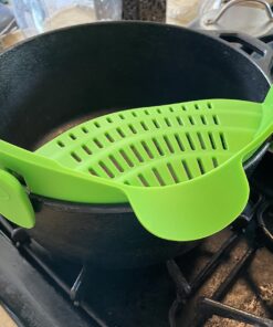 Kitchen Gizmo Snap 'N Strain Strainer, Clip On Silicone Colander, Fits all Pots and Bowls - Lime Green 35 81EG0T22CLL