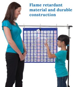 Carson Dellosa 26" x 26" Hundreds Pocket Chart for Classroom Blue, Classroom Organizer With 100 Pockets and Number Cards, Counting, Adding and Multiplying, Classroom Math Supplies 18 81EHgrSP2CL