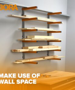 Bora Wood Organizer and Lumber Storage Metal Rack with 6-Level Wall Mount – Indoor and Outdoor Use, In Orange | PBR-001 51 81EI4Bul8YL