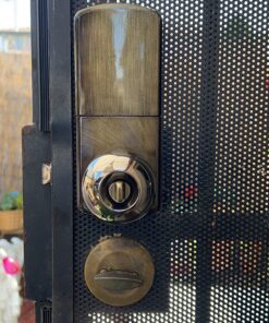 MiLocks TKK-02AQ Digital Door Knob Handle Lock with Electronic Keypad - Keyless Entry Smart Door Lock with Adjustable Latch Locks, Audible Tones for Interior Front Doors & More, Antique Brass 19 81EIQp9EARL