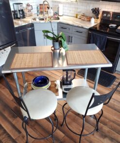 GRIDMANN NSF Stainless Steel Work & Prep Table 48 x 24 Inches with Caster Wheels and Under Shelf for Restaurant, Home, Hotel 48 in Long x 24 in Deep 32 81EJobGFOML 3