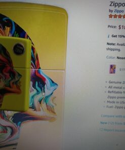 Zippo Neon Design Lighters Neon Yellow 17 81EK K0xZbL