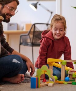 HABA Kullerbu Sim-Sala-Kling - 38 Piece Wooden & Plastic Ball Tack Set with Steep Curves and Musical Effects 11 81EKyIrA0iL