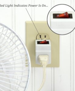 Bindmaster 3 Prong Grounded Single Port Power Adapter for Outlet with Indicator Lighted On/Off Switch to be Energy Saving {1 Pack}…… 1 Pack White Grounded 18 81ELOmFwGVL 2