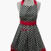 Kovot Womens Kitchen Apron | 100% Cotton Made in India Black/White Polka Dot 42 81EMDqj JhL