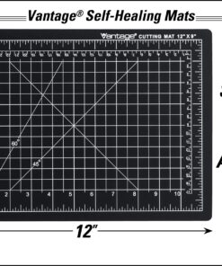 Dahle Vantage 10670 Self-Healing Cutting Mat, 9"x12", 1/2" Grid, 5 Layers for Max Healing, Perfect for Crafts & Sewing, Black 12 81EMJ3vA5YL