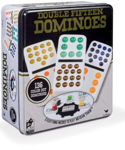 Spin Master Games Double Fifteen Color Dot Dominoes Game in a Tin (6029741) 22 81EO7BdY26L