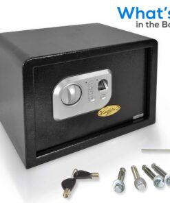 SereneLife Heavy Duty Fireproof Electronic Fingerprint Safe Box-Electronic Lock System with Mechanical Override,Digital Touch Button Control Pad-Includes 2 Keys for Unlocking-Dimension 9.8Dx13.8Wx9.8H 17 81EOkvbClWL